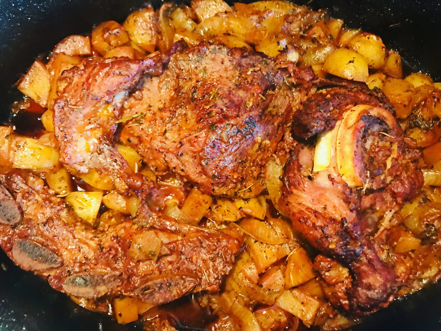 Veal Chop Shoulder With Potatoes If the Oven Mitt Fits